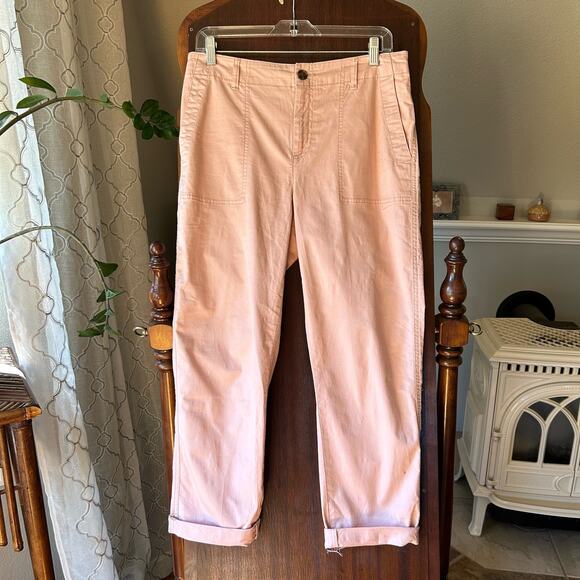 Gap Girlfriend Utility Khakis Small pink capri crop pants - Picture 1 of 10